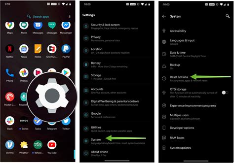 what are the factory setting for my oneplus 6t phone